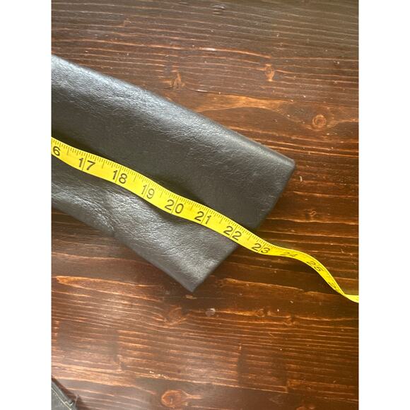 VTG Stunning 70s Leather Fur Funnel High Neck Trench Penny Lane Coat M Brown - Picture 15 of 16